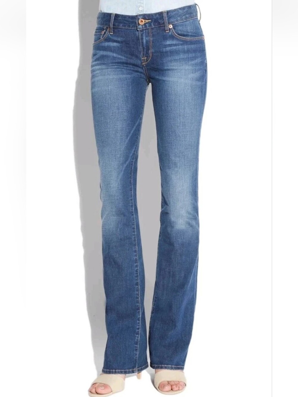 Y2k Lucky Brand Womens Low Rise Lolita Boot Jeans Dark Wash Blue Stretch 2 / 26
